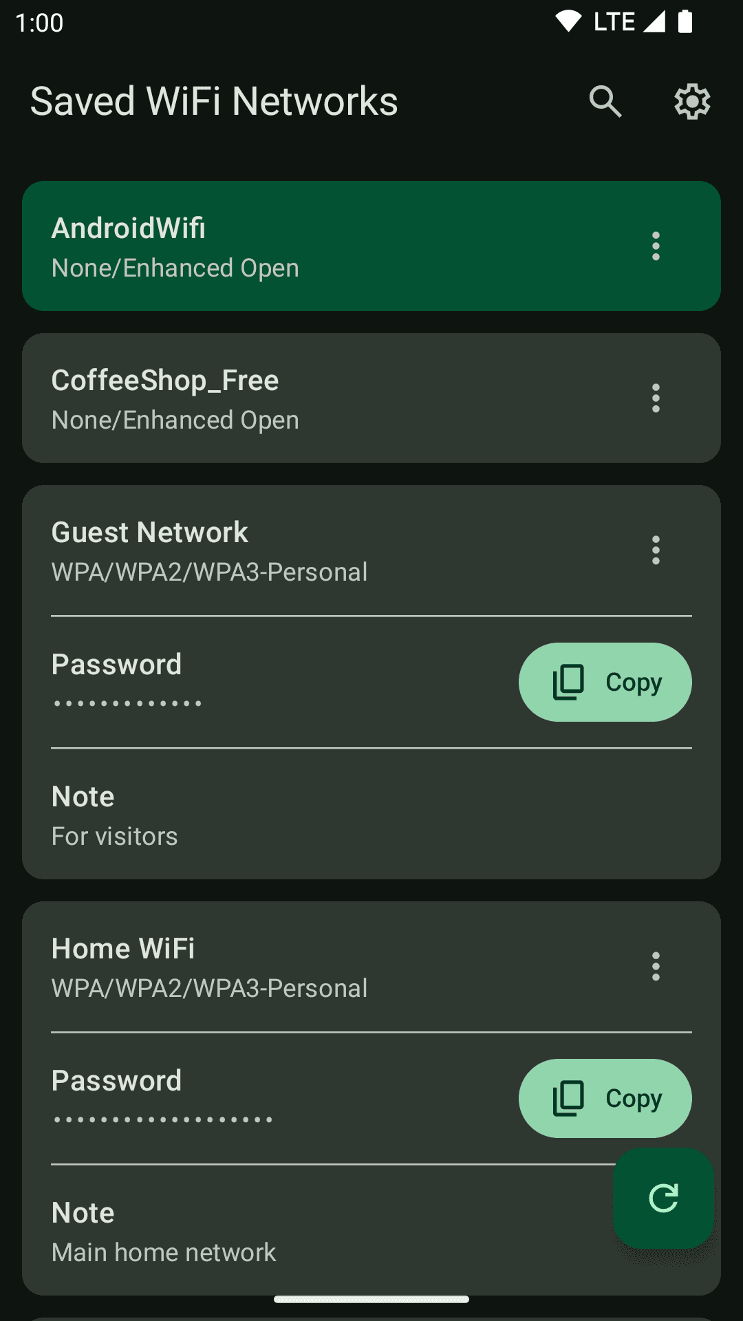 Скриншот 1 — WiFi Password Manager