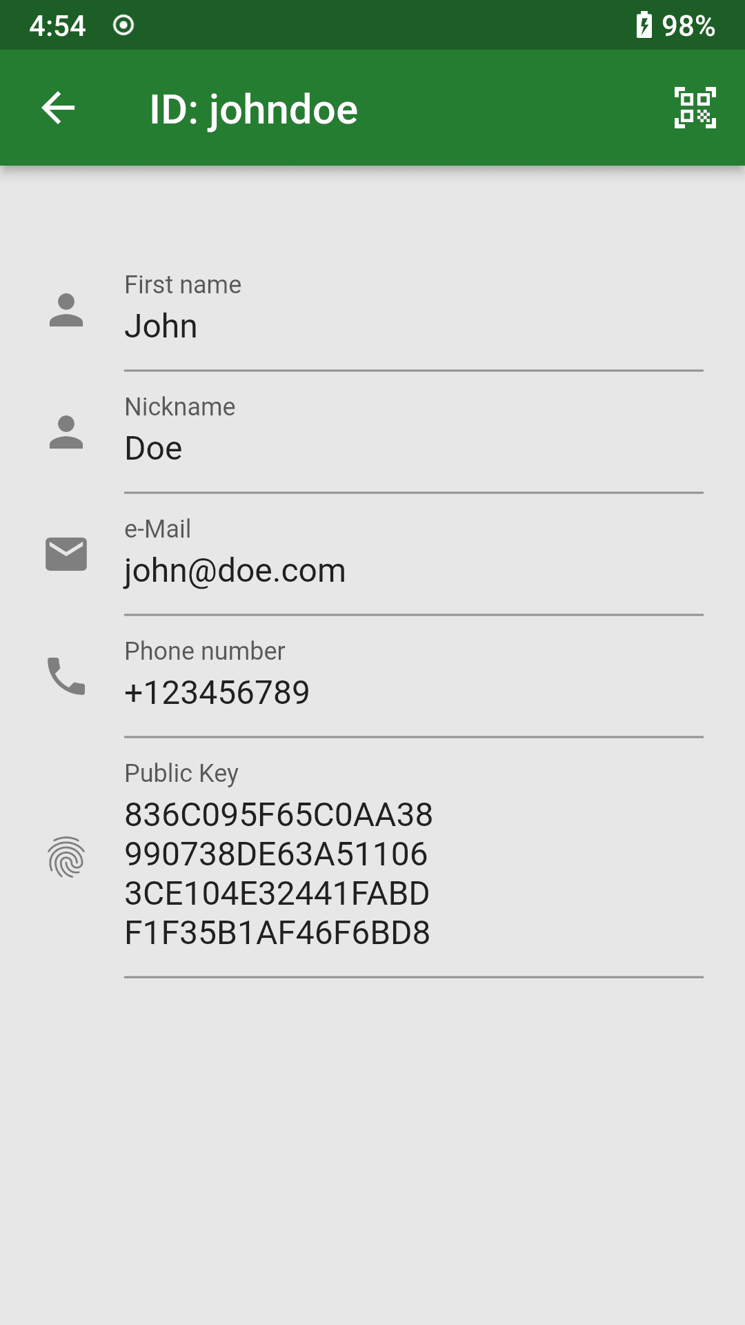 Скриншот 2 — Cryptographic ID
