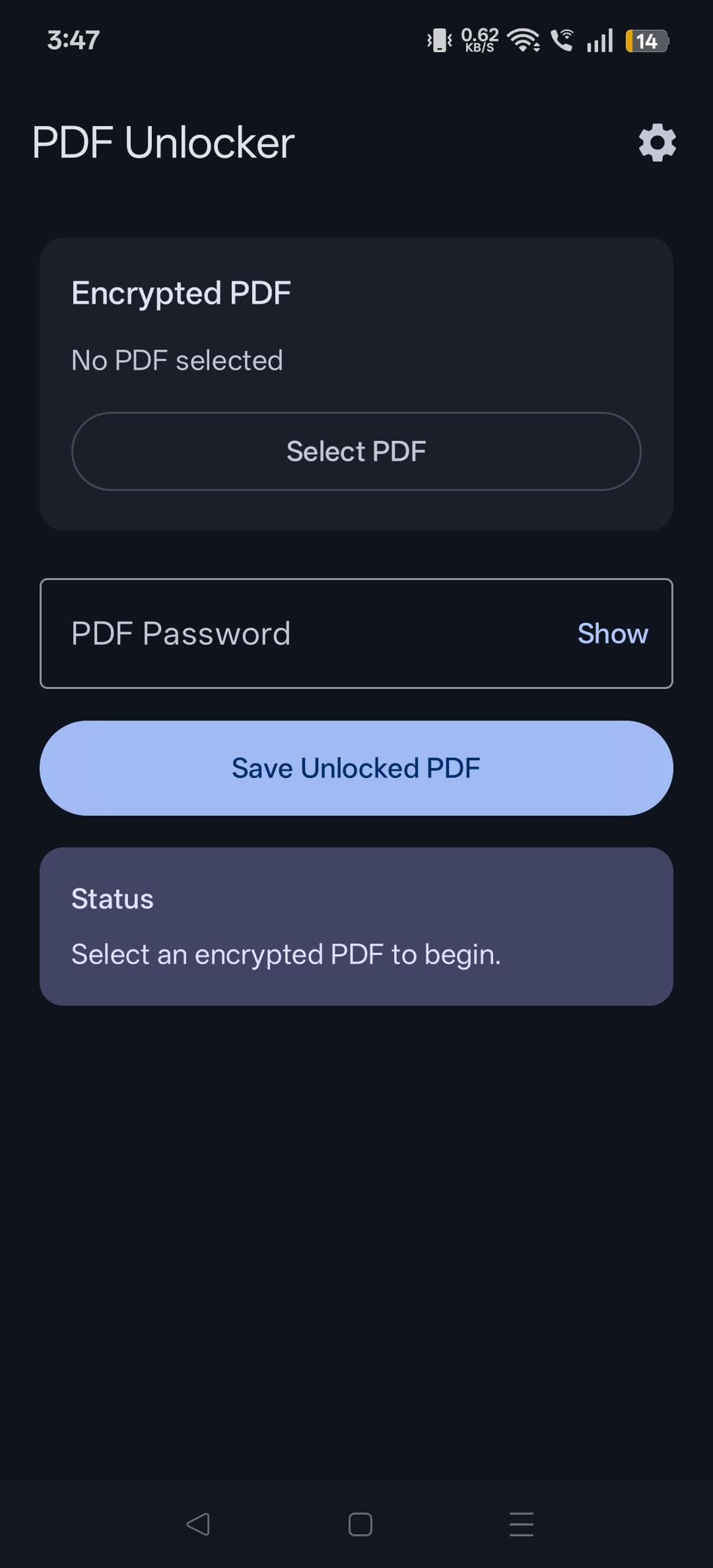 Скриншот 1 — PDF Unlocker