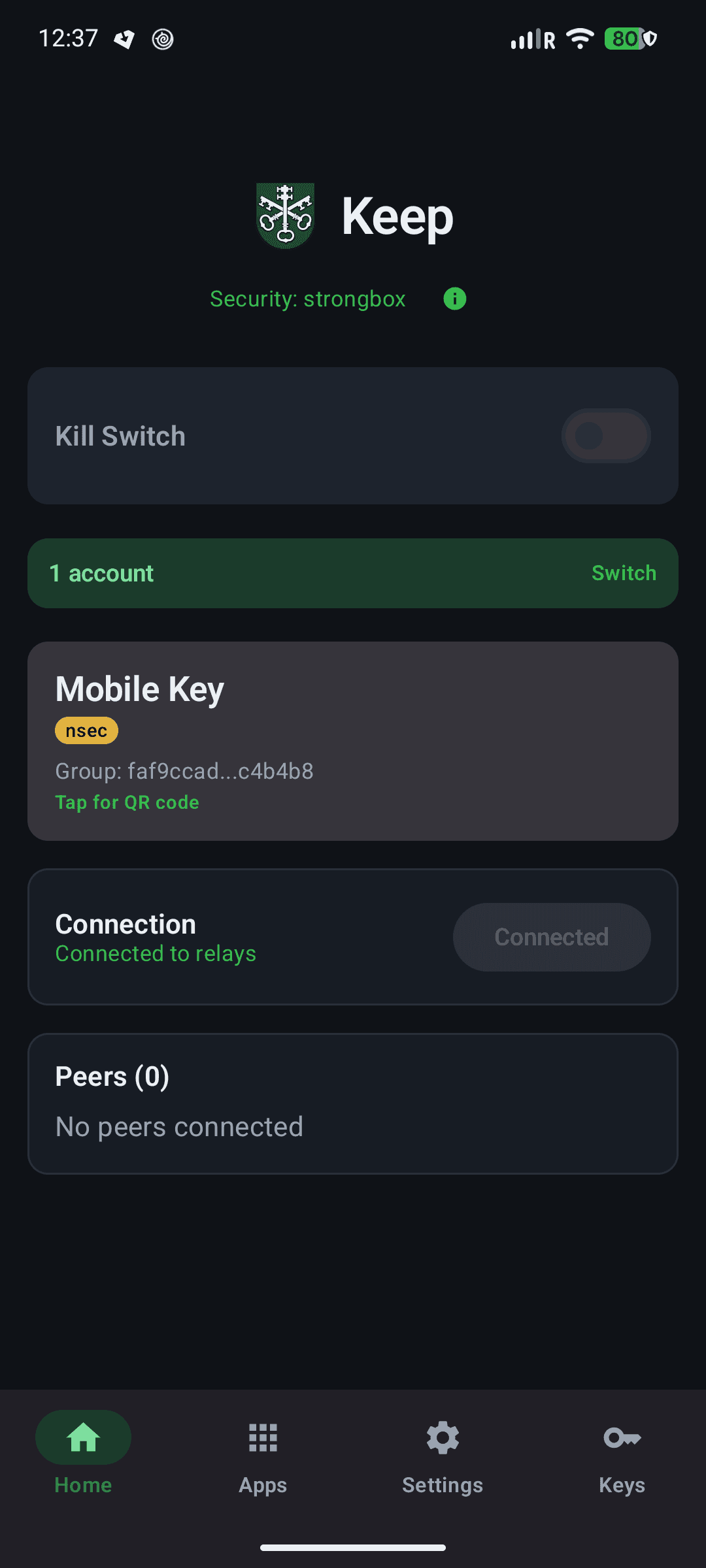 Скриншот 1 — Keep: FROST Nostr Signer