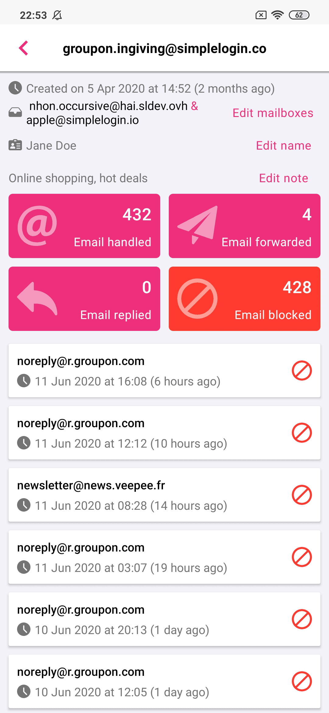 Скриншот 3 — SimpleLogin | Anti-spam