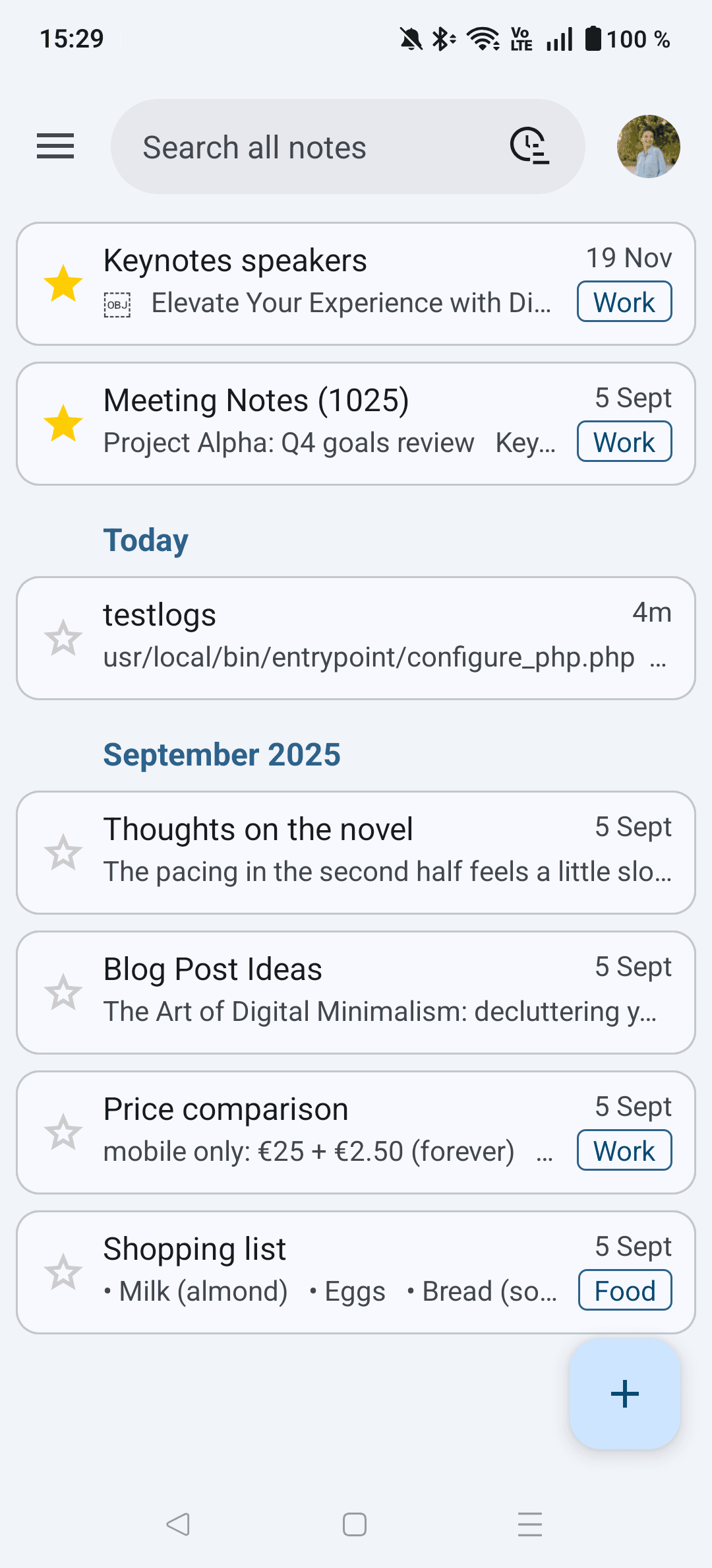 Скриншот 2 — Nextcloud Notes