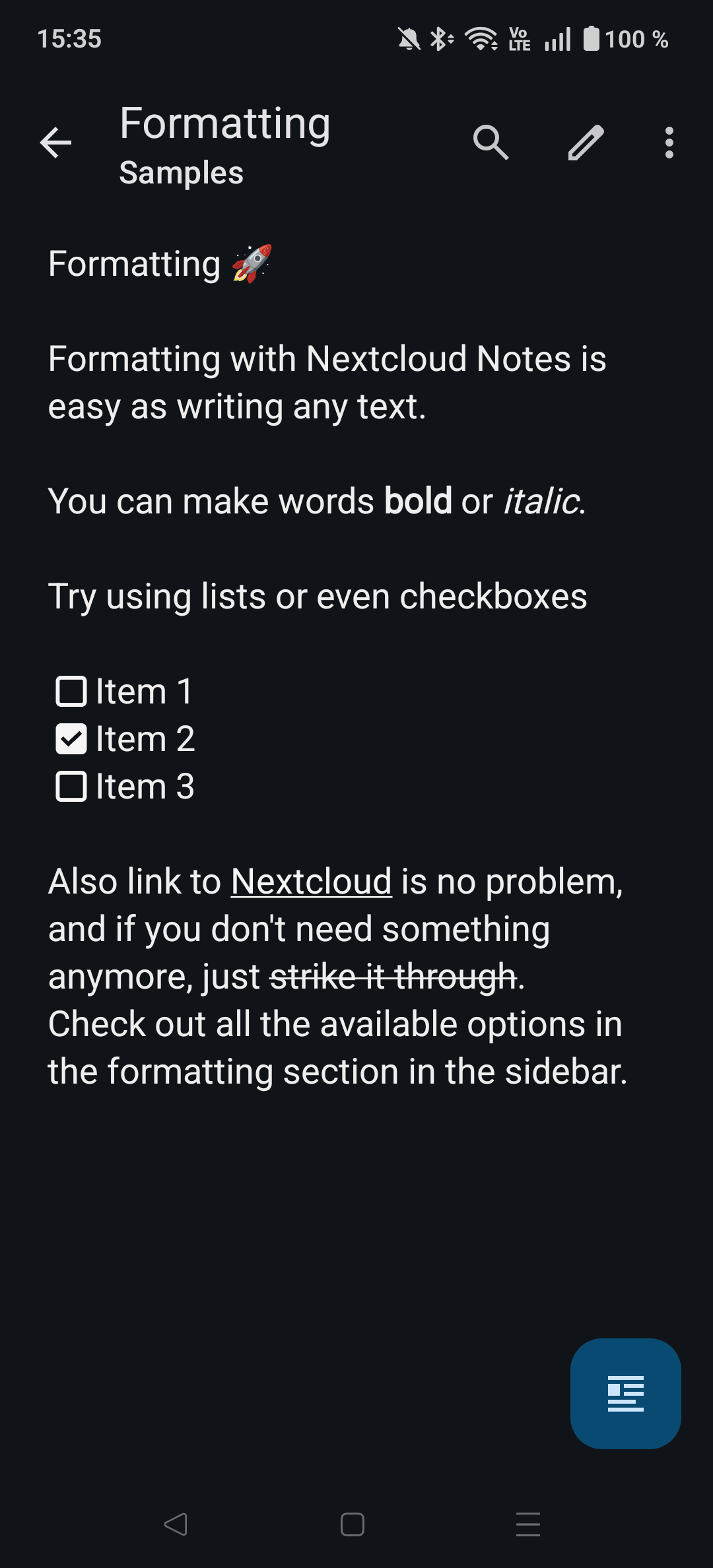 Скриншот 5 — Nextcloud Notes