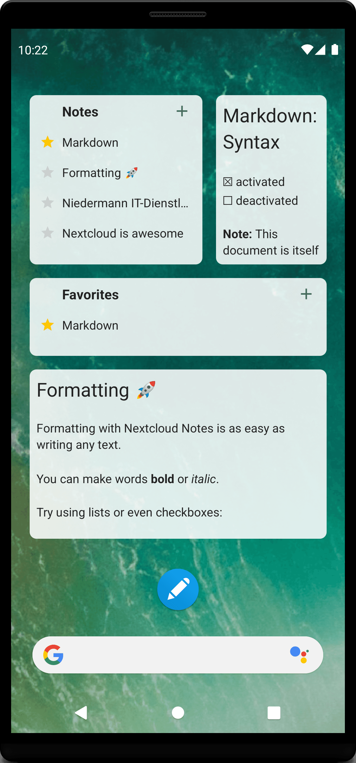 Скриншот 6 — Nextcloud Notes