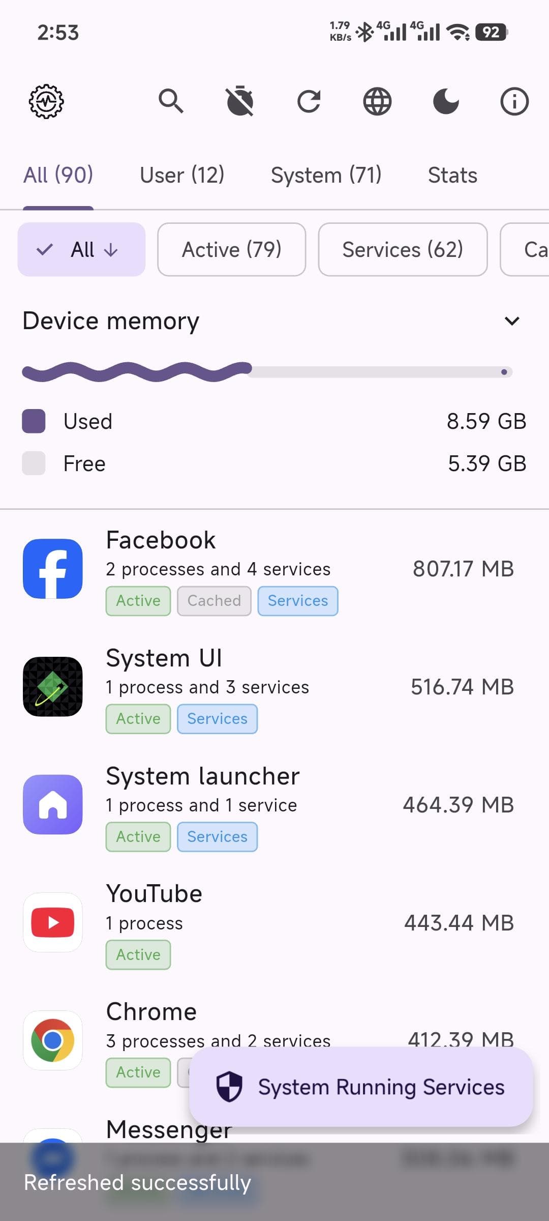 Скриншот 1 — Running Services Monitor