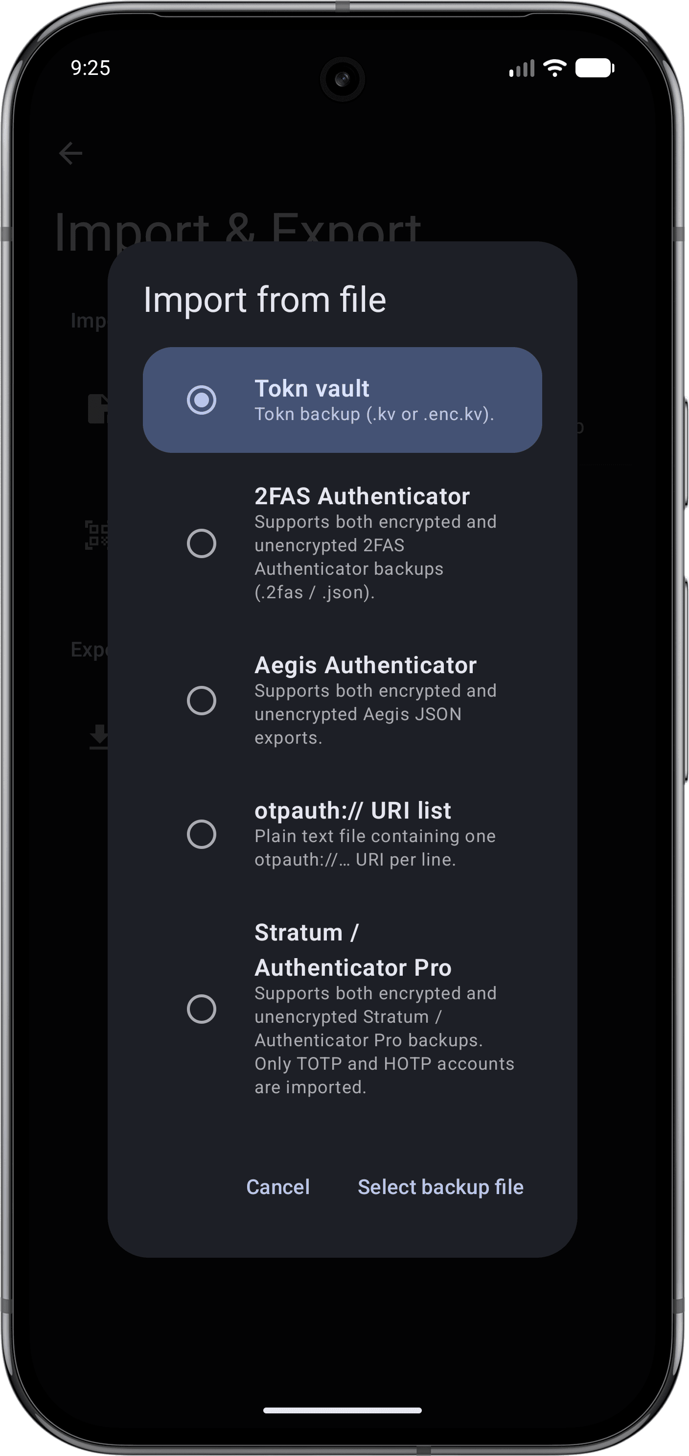 Скриншот 3 — Tokn - MFA / 2FA authenticator