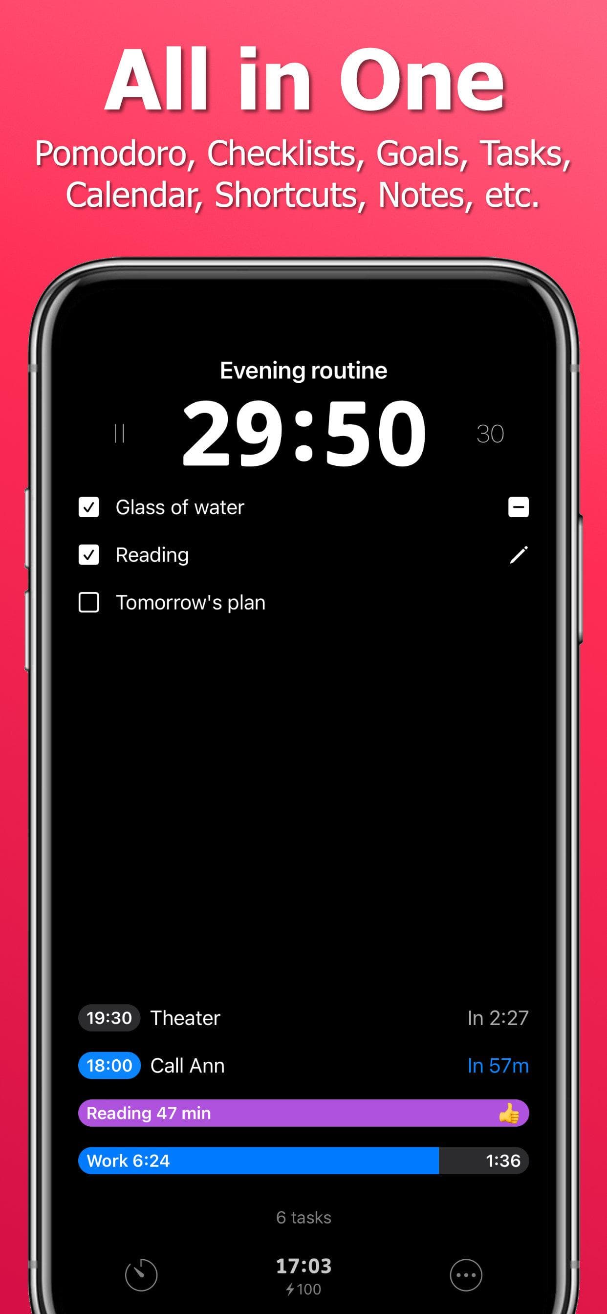 Скриншот 7 — Productivity System - timeto.me