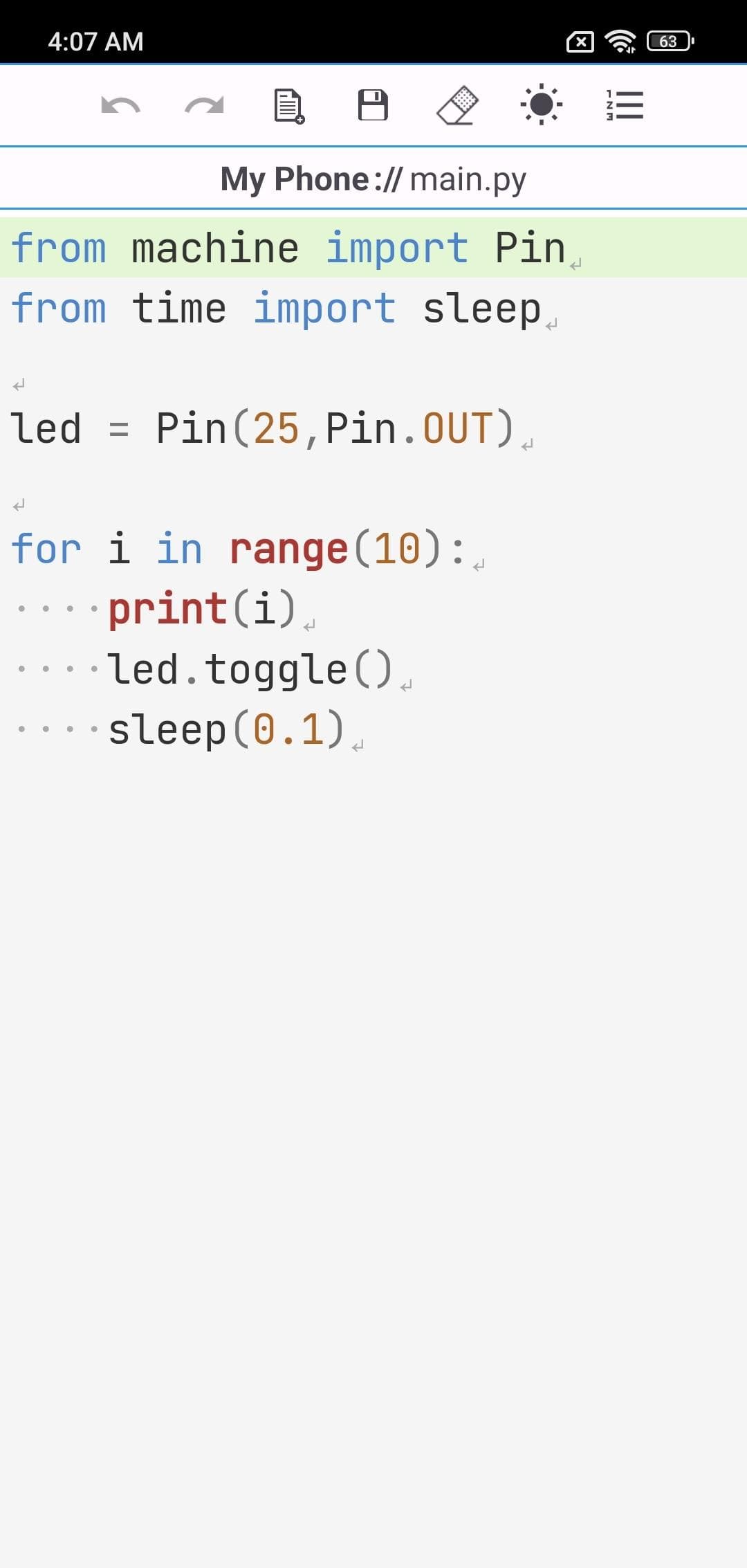 Скриншот 1 — Micro REPL