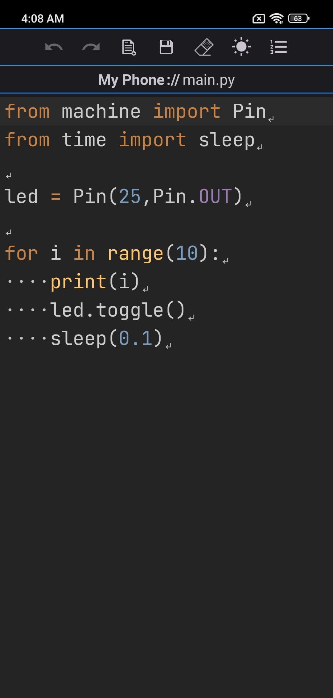 Скриншот 2 — Micro REPL