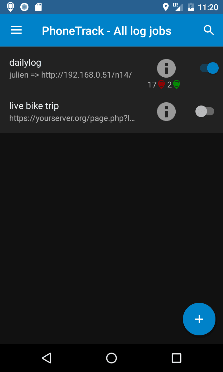 Скриншот 1 — PhoneTrack