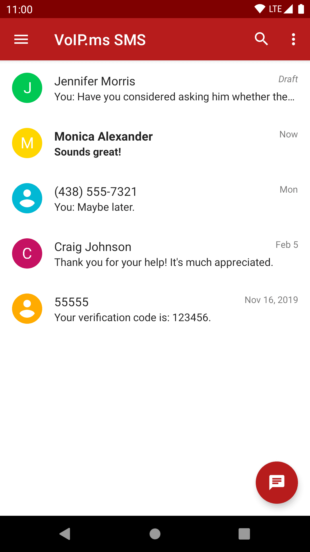 Скриншот 1 — VoIP.ms SMS