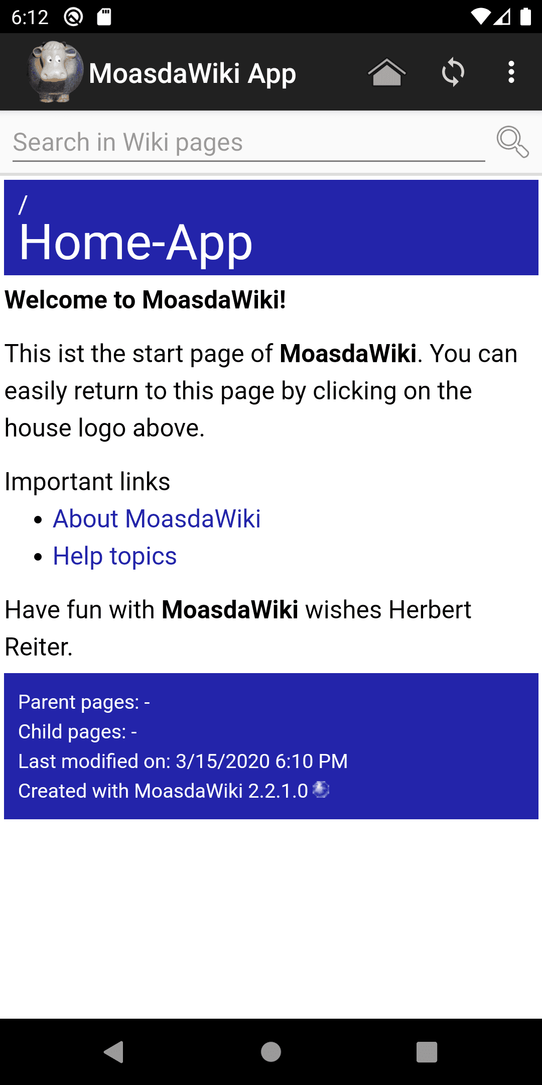 Скриншот 1 — MoasdaWiki