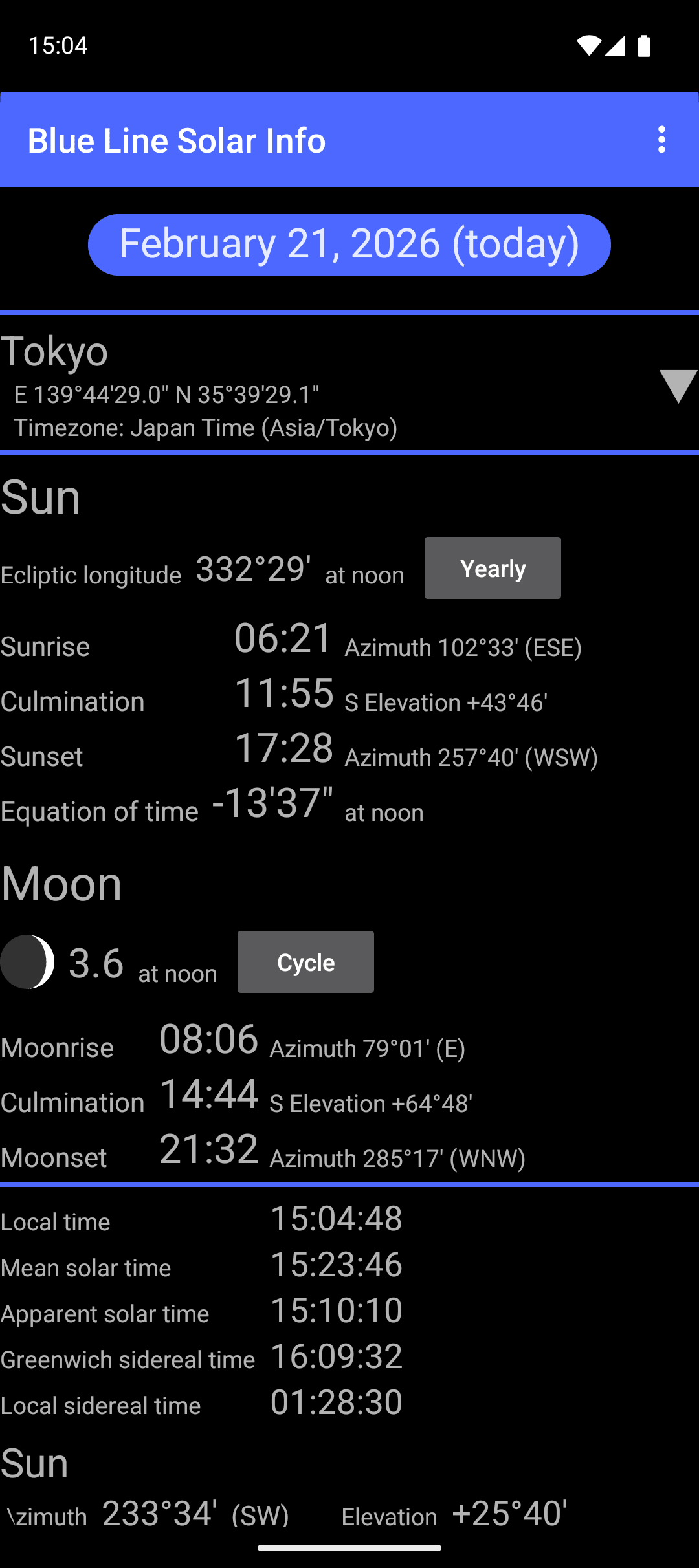 Скриншот 1 — Blue Line Solar Info