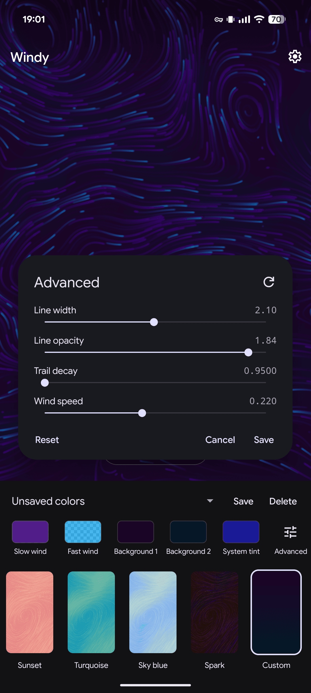 Скриншот 5 — Windy Live Wallpaper