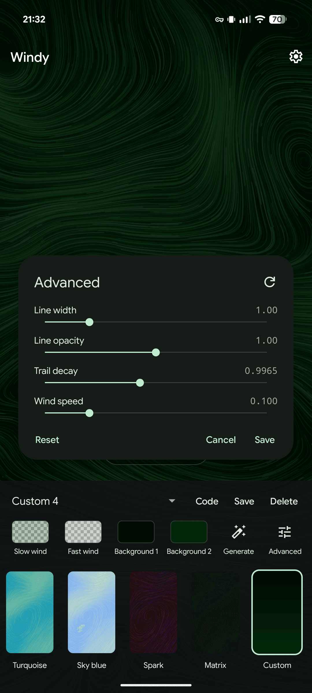Скриншот 6 — Windy Live Wallpaper