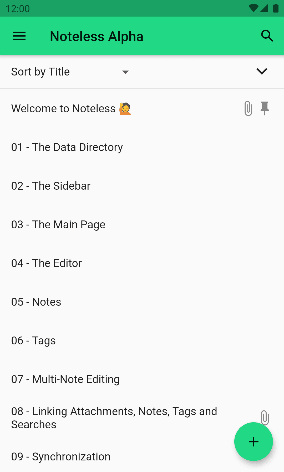 Скриншот 1 — Noteless