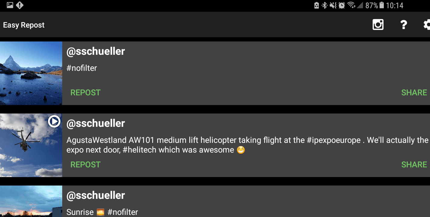 Скриншот 2 — Easy Repost and Downloader for Instagram