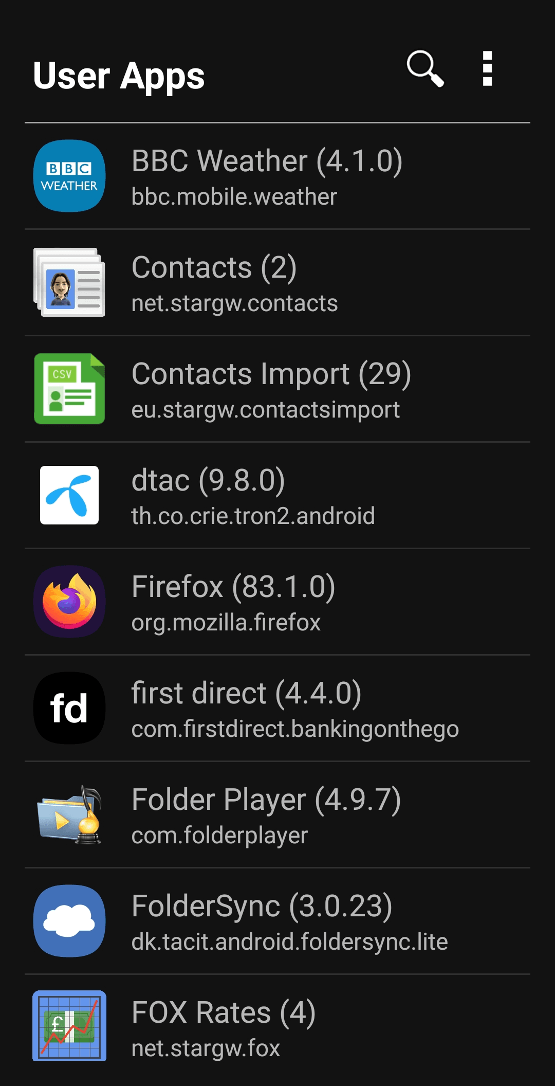 Скриншот 1 — AppList