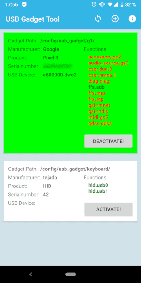Скриншот 2 — USB Gadget Tool