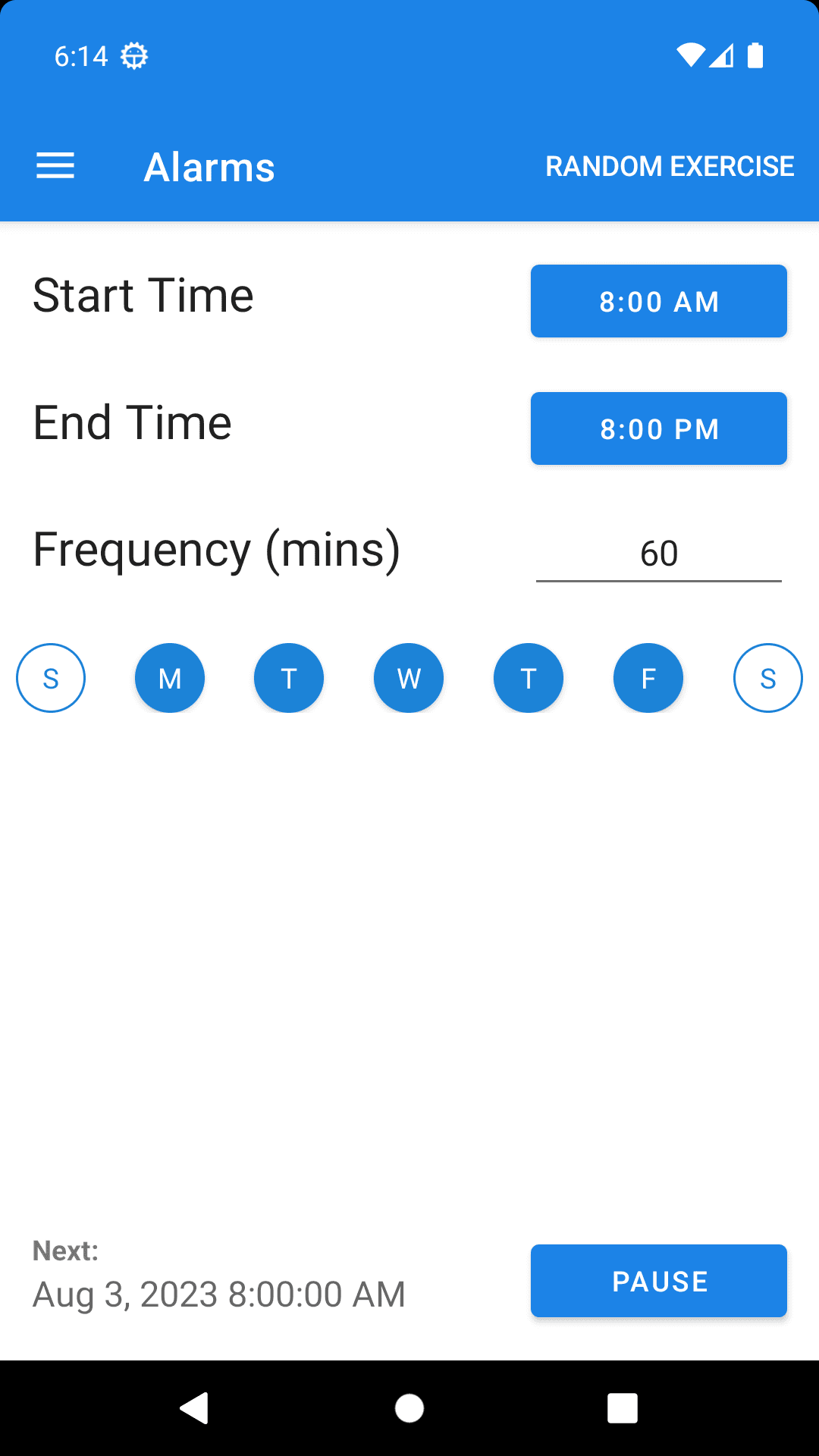 Скриншот 5 — Exercise Reminders