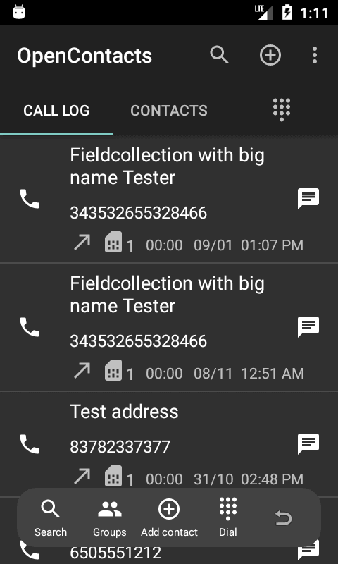 Скриншот 1 — OpenContacts