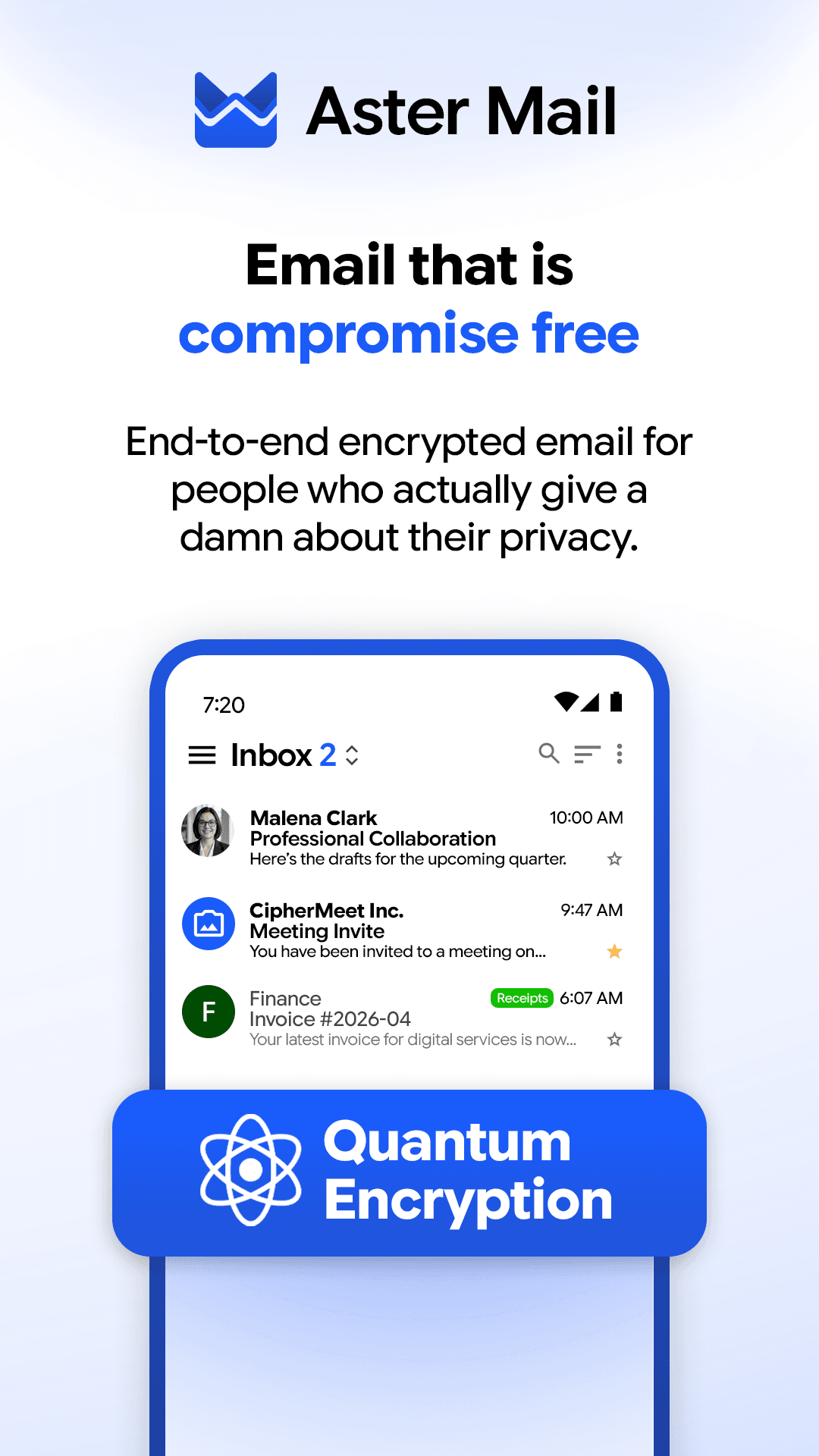 Скриншот 1 — Aster Mail: Encrypted Email