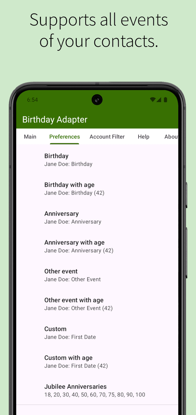 Скриншот 2 — Birthday Adapter