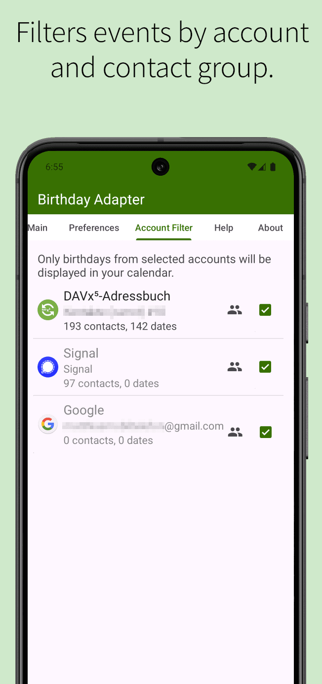 Скриншот 4 — Birthday Adapter