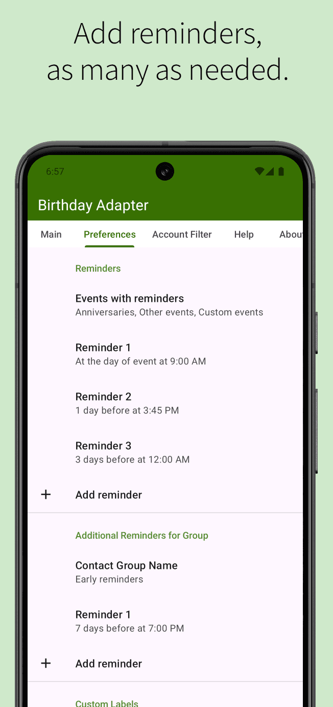 Скриншот 5 — Birthday Adapter