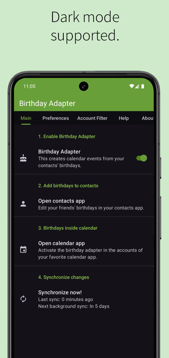 Скриншот 8 — Birthday Adapter