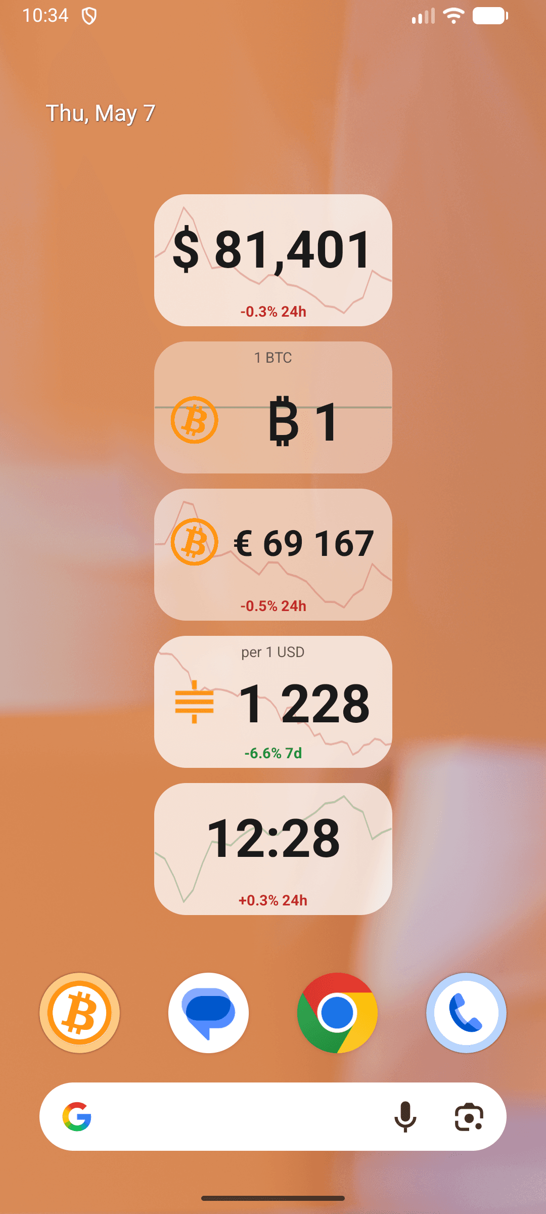 Скриншот 1 — Cheese BTC Widget