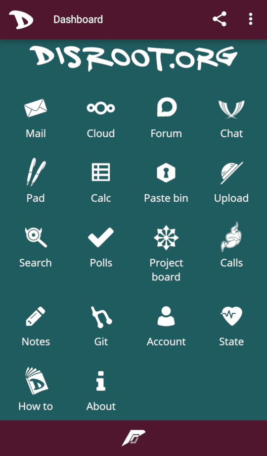 Скриншот 1 — Disroot app