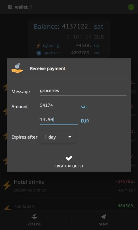 Скриншот 3 — Electrum Bitcoin Wallet