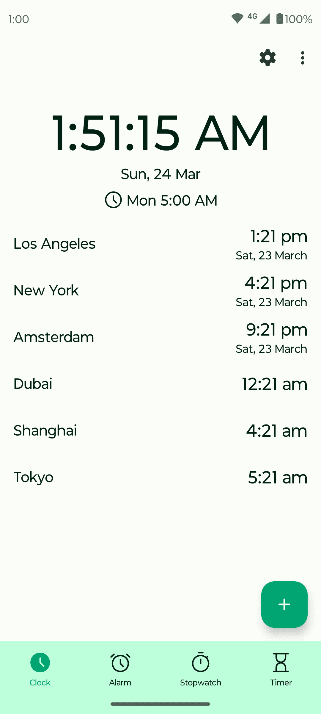 Скриншот 1 — Fossify Clock Beta