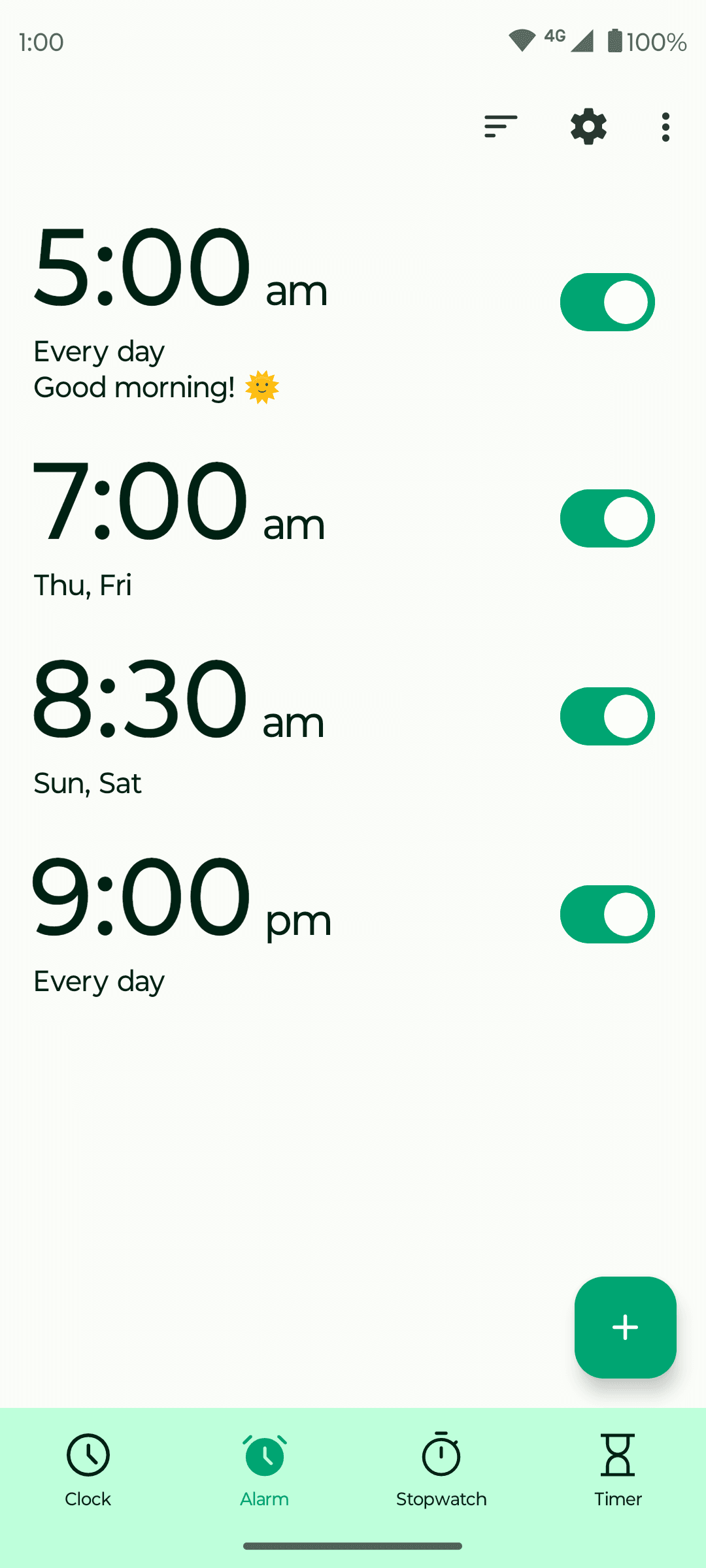 Скриншот 2 — Fossify Clock Beta