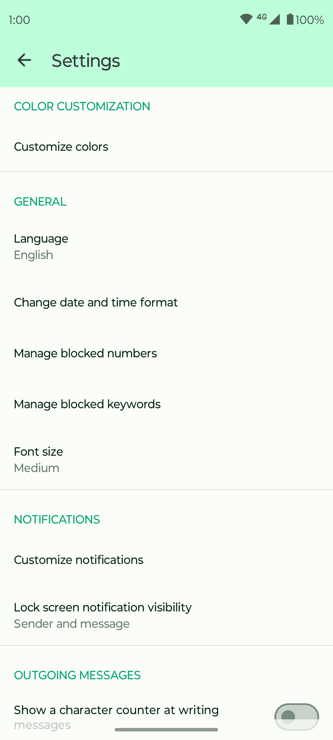 Скриншот 5 — Fossify Messages