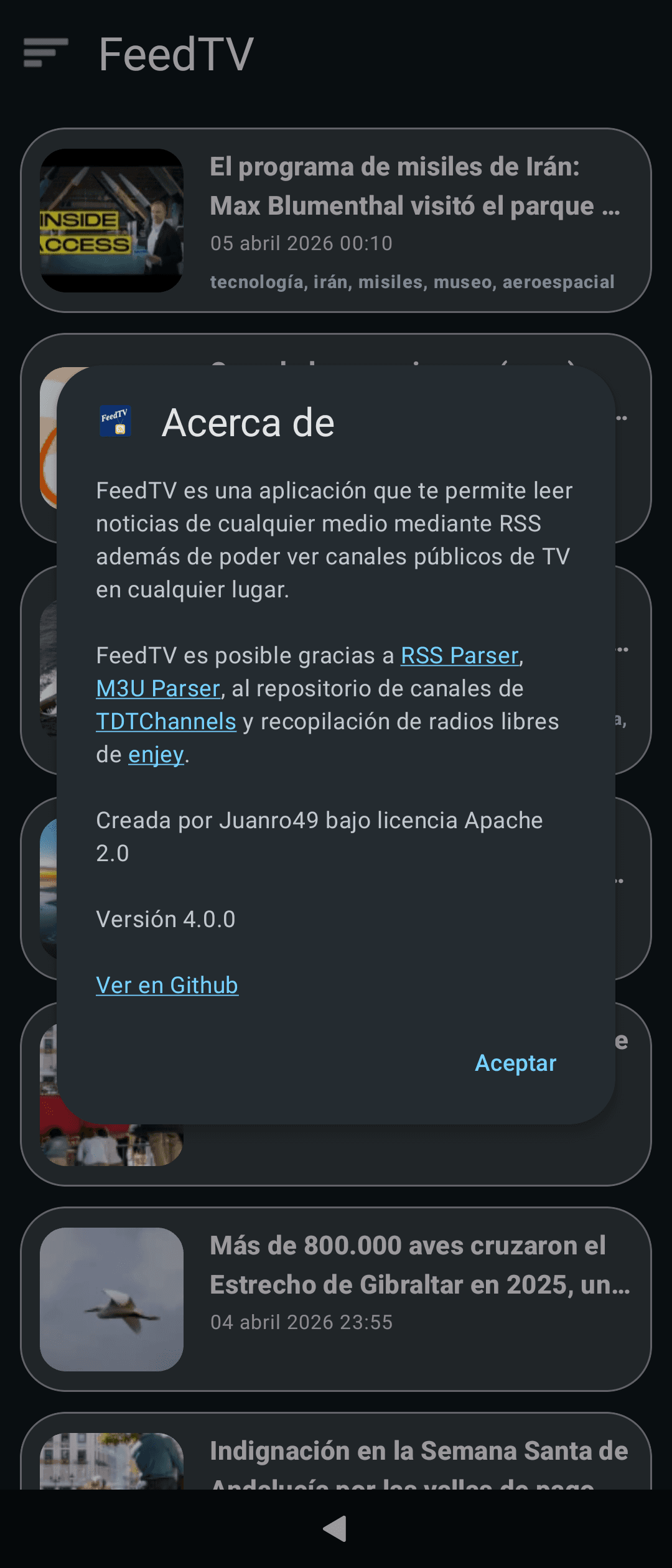 Скриншот 1 — FeedTV