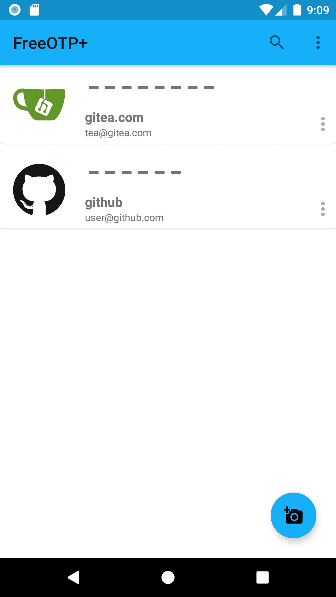 Скриншот 1 — FreeOTP+