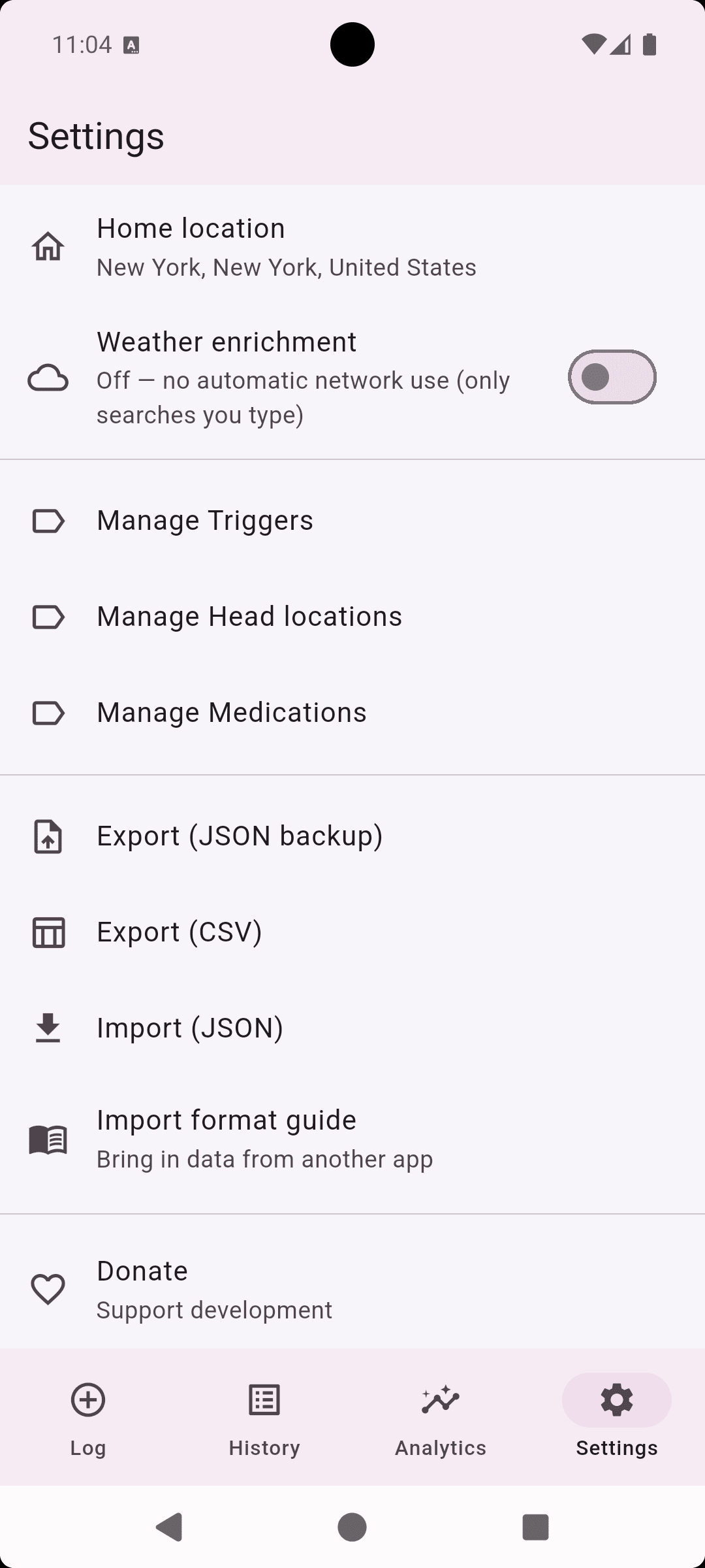Скриншот 7 — Megrim: Migraine Log