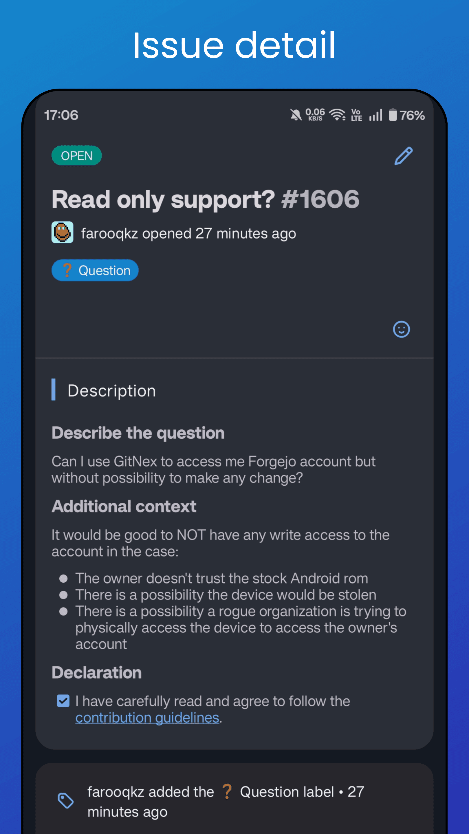 Скриншот 6 — GitNex for Forgejo and Gitea