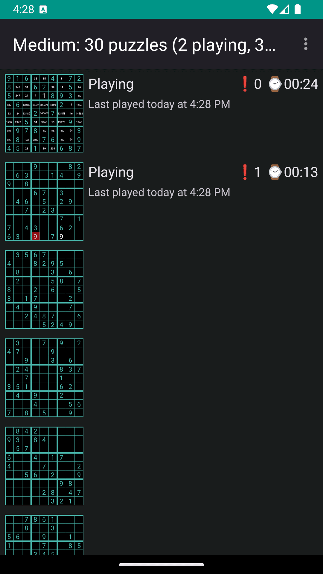 Скриншот 2 — Open Sudoku — Судоку