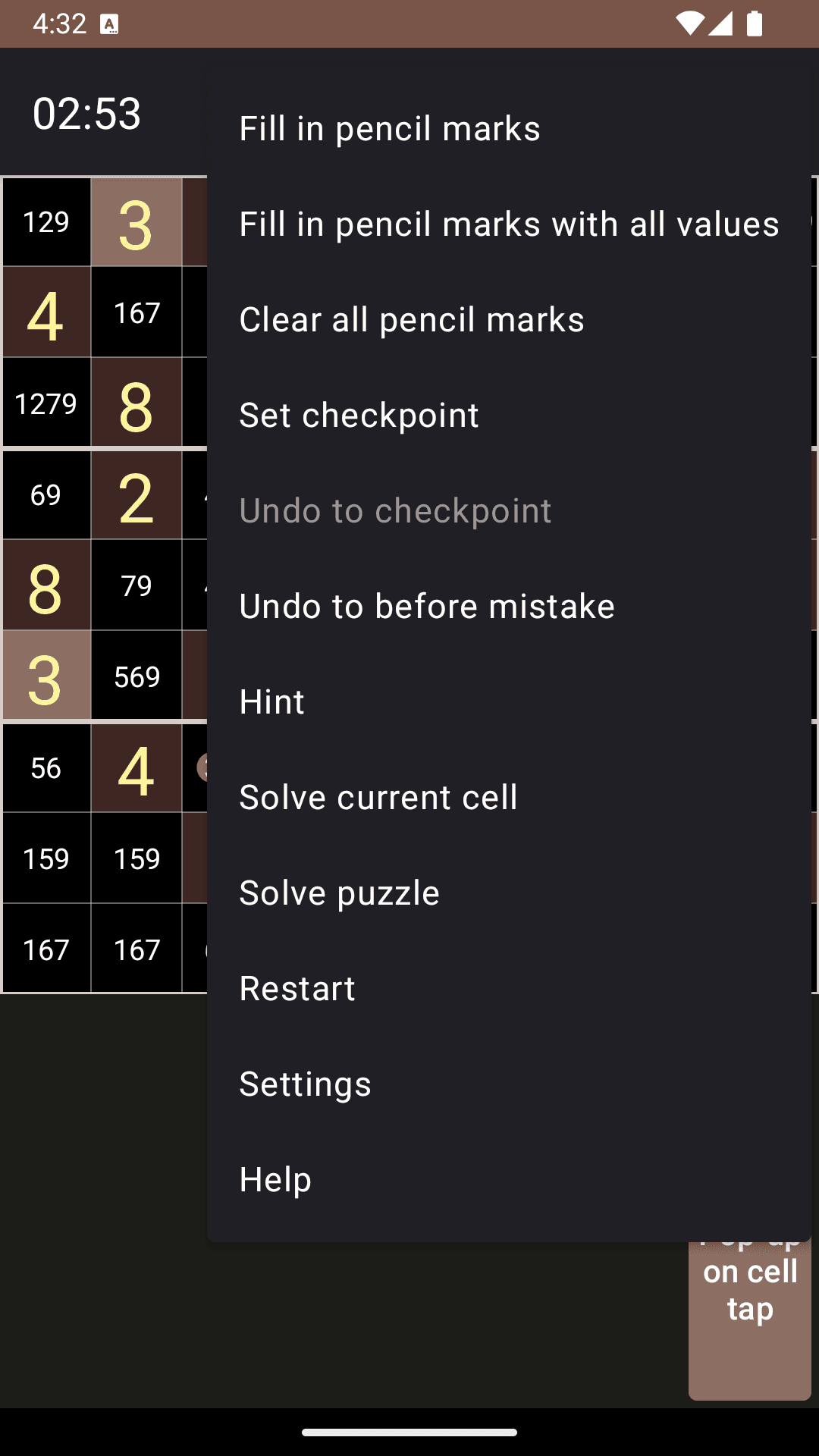 Скриншот 5 — Open Sudoku — Судоку