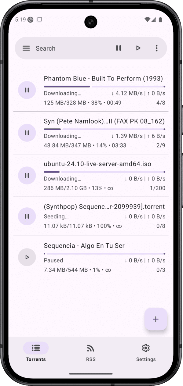 Скриншот 1 — LibreTorrent