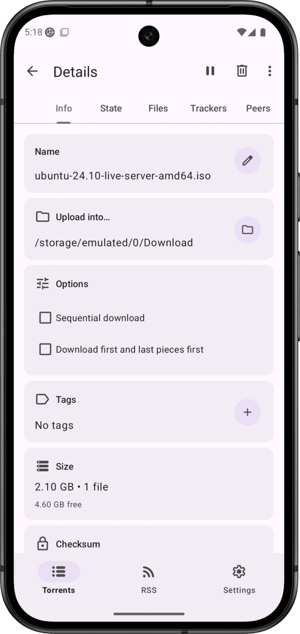 Скриншот 6 — LibreTorrent