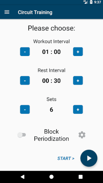 Скриншот 1 — Interval Timer (Privacy Friendly)