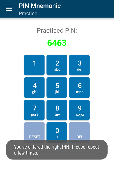 Скриншот 2 — PIN Mnemonic (Privacy Friendly)