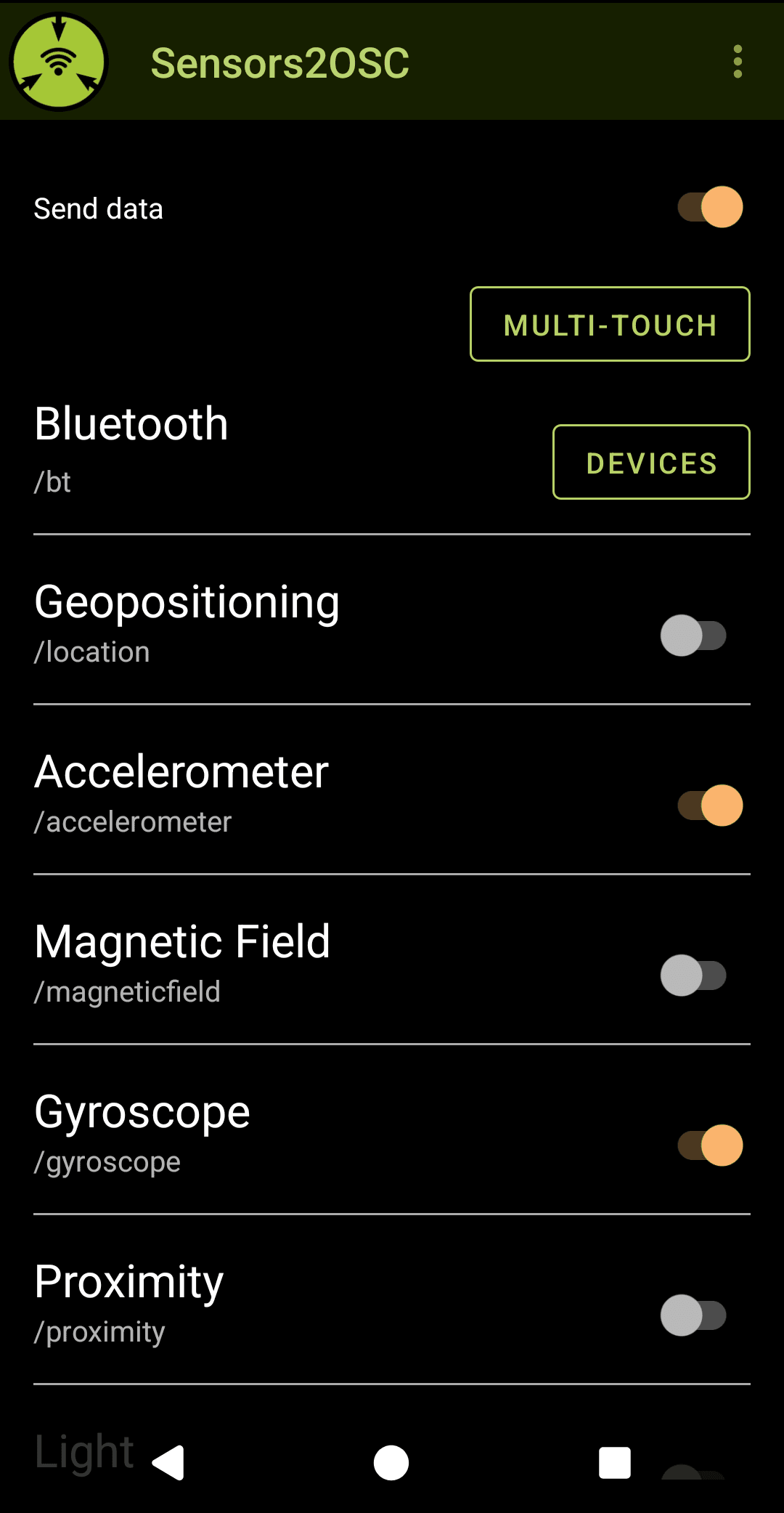 Скриншот 6 — Sensors2OSC