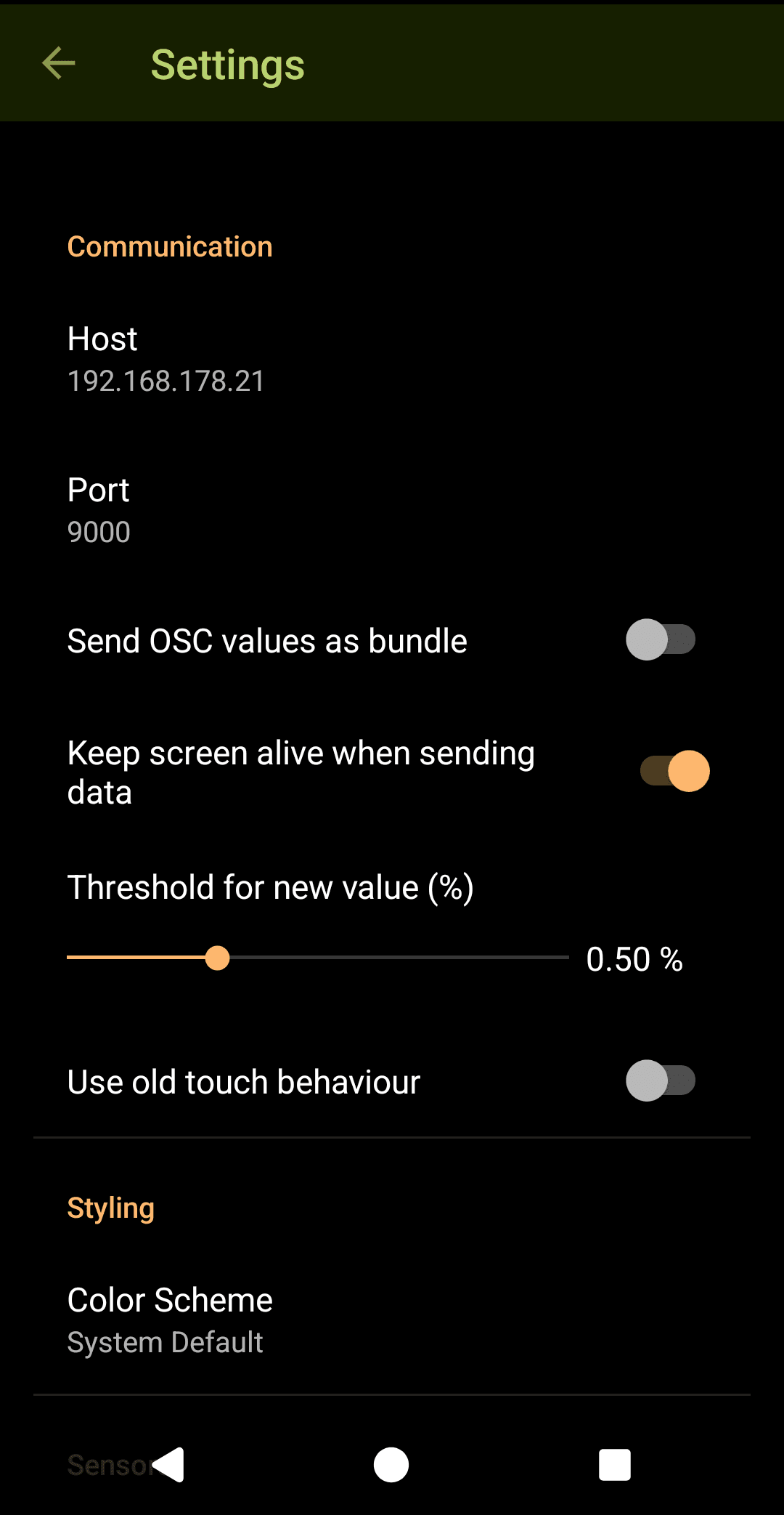 Скриншот 8 — Sensors2OSC