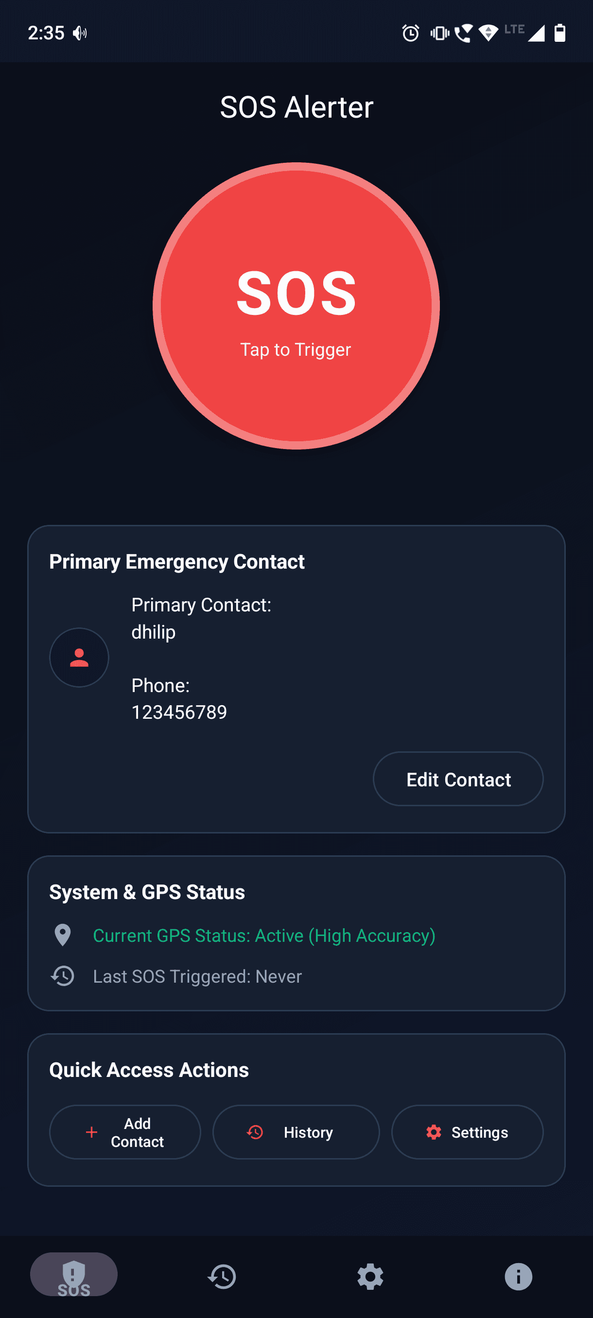 Скриншот 2 — SOS Alerter