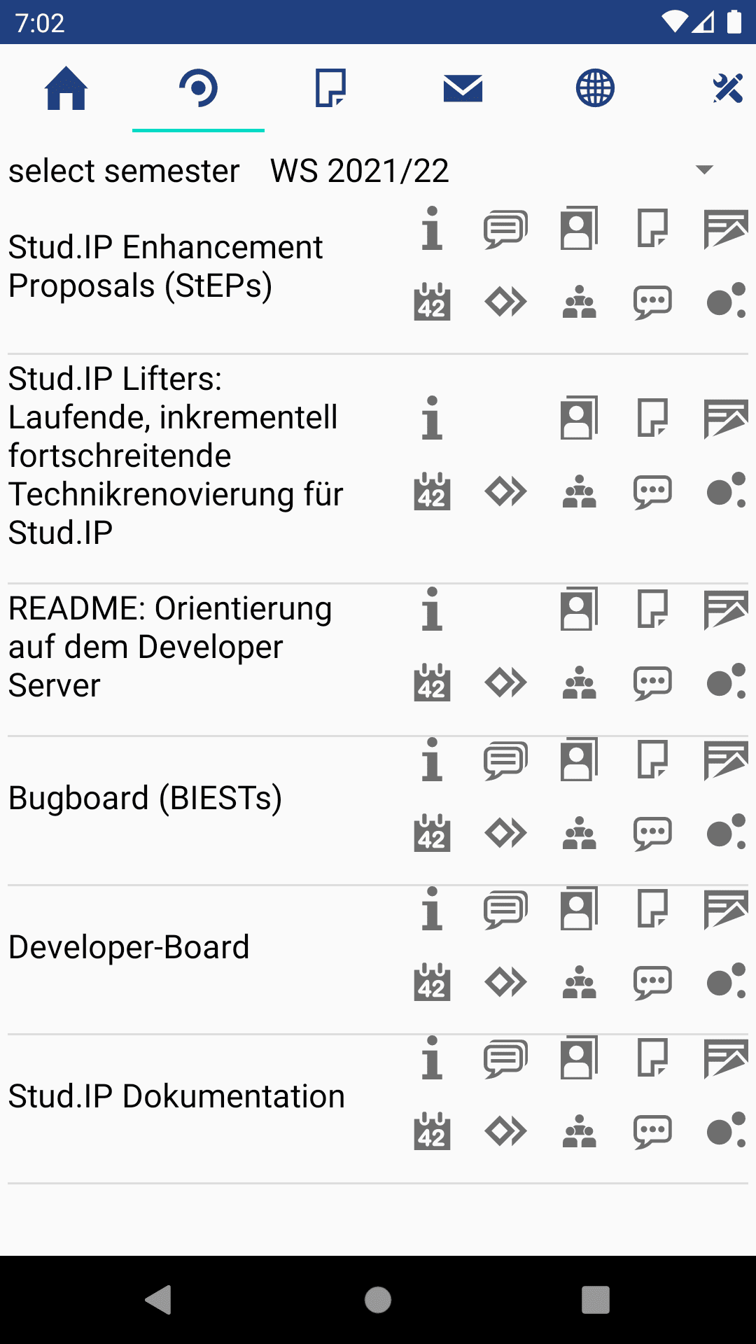 Скриншот 1 — unofficial Stud.IP-app